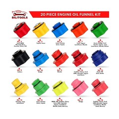 BILITOOLS 20-Piece Oil Funnel Kit for Engine Oil Change, 2.2 QT Aut… Fast Ship