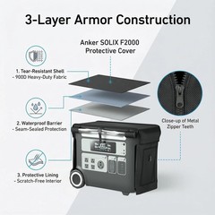 For Anker SOLIX F2000 Power Station Cover – Waterproof & Dustproof Protection