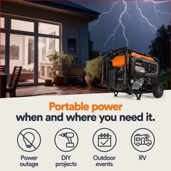 Generac Gp Series 10,000 Watt Gas Powered 49-State Portable Generator With