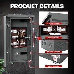 200A Manual Generator Transfer Switch,Heavy Duty 48000W General Double-Throw…
