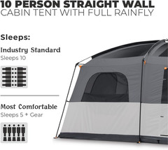 CORE Tent For Car/Family Camping 10 Person W/Full Rainfly For Outdoor Adventures