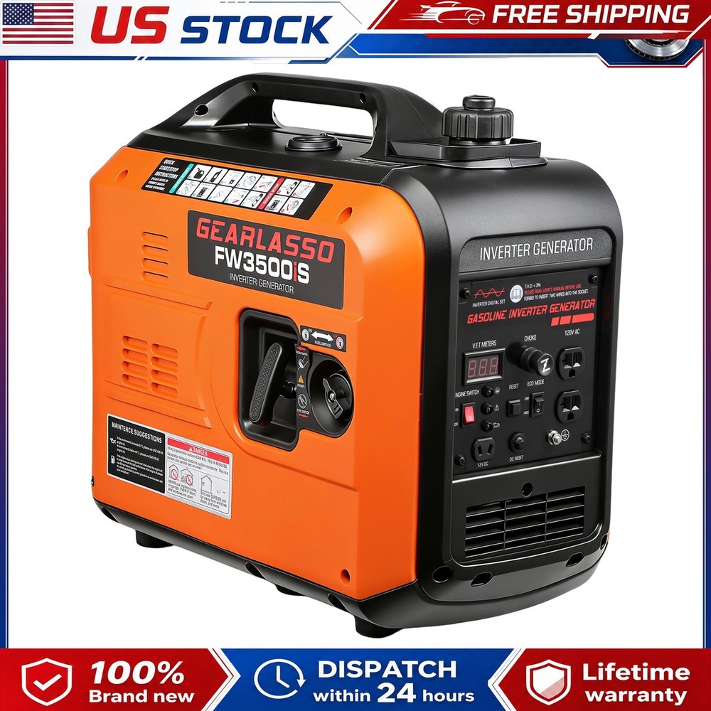 5000W Portable Inverter Generator Gas Powered Quiet for Home Backup ECO Mode