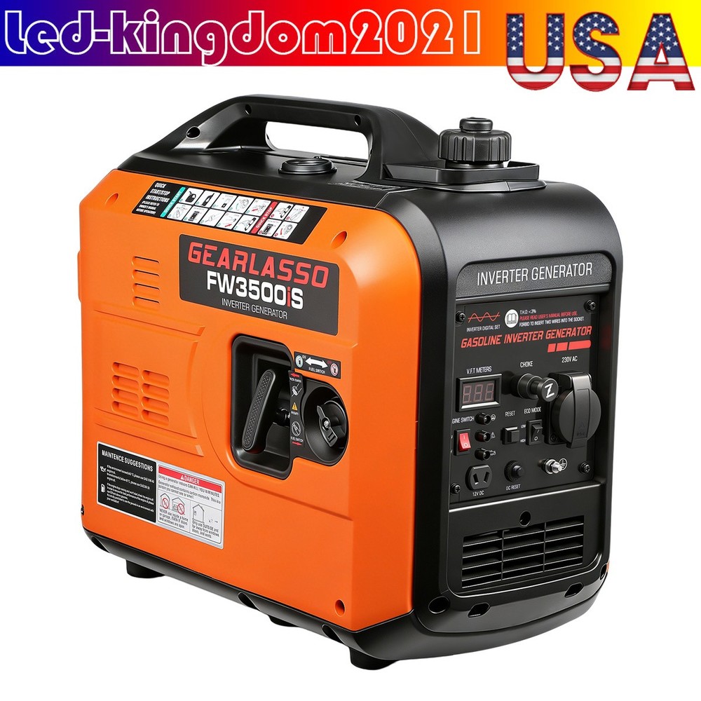 5000W Portable Inverter Generator Gas Powered Quiet for Home Backup CO Sensor