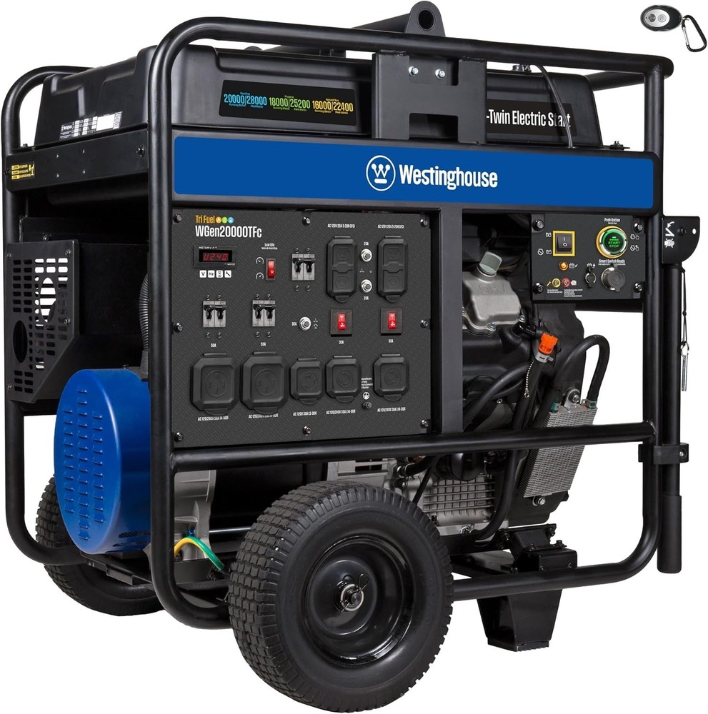 Westinghouse 28,000-W Portable Tri Fuel Gas Generator w/ Remote Start, CO Sensor