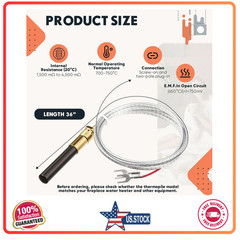Kingdder 36″ Thermopile Generator 750mV for Gas Fireplace, 5 Pack