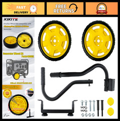 Generator Wheel Kit for 2800-4750W Generators, Folding Handle, Never-Flat Tires