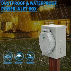 OPL5 30AMP Generator Power Inlet Box with Pre Punched Knockouts, NEMA…