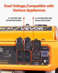 VEVOR Portable Generator Gas 13500W LPG 12000W Natural Gas 11000W Peak Watt