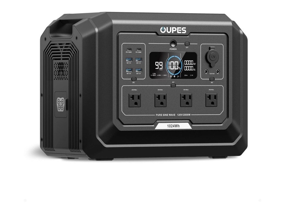 OUPES Mega 1 Portable Power Station 2000W (Surge 4500W), 1024Wh LiFePO4 Batte…