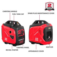 Portable Inverter Gas Generator 2500W Super Quiet Ultra Lightweight for Camping