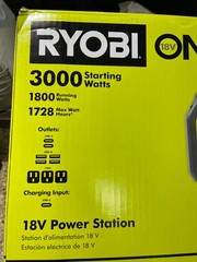 NEW!! RYOBI RYi818BT ONE+ 18 Volt Power Station 3000 Starting Watts (TOOL ONLY)