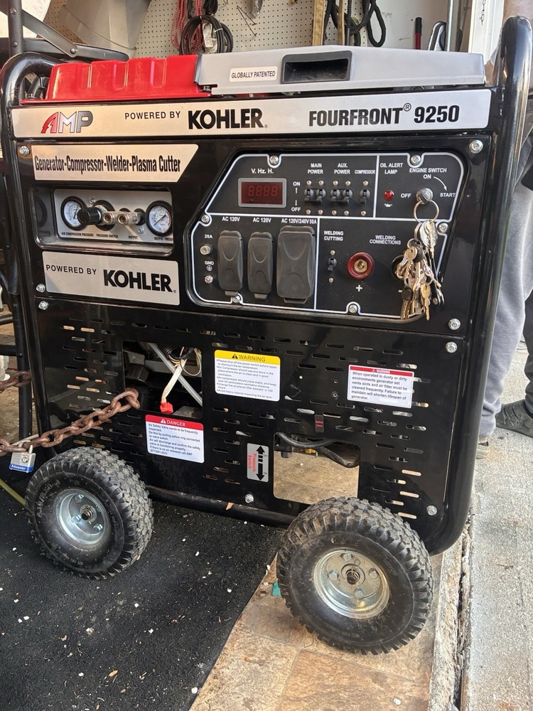 AMP FOURFRONT 9250 Power Generator w/ Compressor Welder Plasma Cutter 120/240V