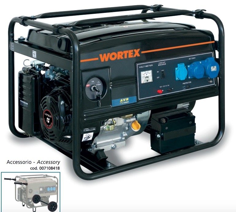 PETROL POWER GENERATOR 4T 242CC 3.1KW 45KG 8HP WORTEX
