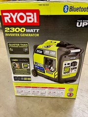 RYOBI 2,300-Watt Recoil Start Bluetooth Gasoline Powered Inverter Generator