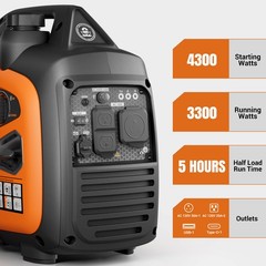 Efurden Inverter Generator Quiet 4300W Gasoline for Camping Outdoor Party New