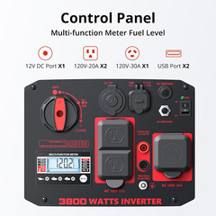 Portable Inverter Generator 3800W Gas Powered, Long Runtime Gas Generator for Ca