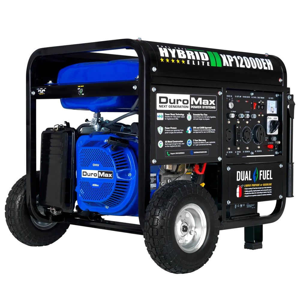 DuroMax XP12000EH 12000-Watt Dual Fuel Portable Generator Gas Propane Electric