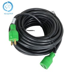 3 Prong 30 Amp Generator Extension Cord 10Ft NEMA L5-30P/L5-30R