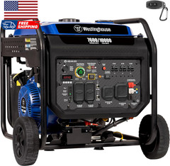 10000 Peak Watt Portable Open Frame Inverter Generator Remote Electric Start