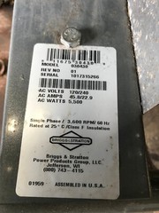 BRIGGS & STRATTON 5500 WATT STORM RESPONDER GENERATOR 8250 “LOCAL PICKUP”