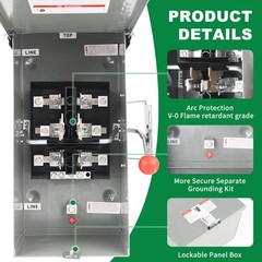 Lezbanz Manual Transfer Switch 100 Amp NEMA 4X, Generator Switch…