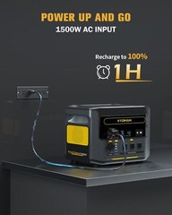 VTOMAN FlashSpeed 1500 Power Station+Extra Battery 3096Wh+200W Panel Refurbished