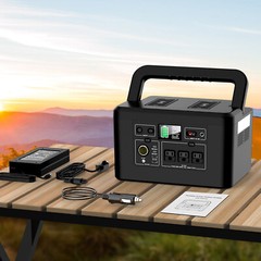 Powkey Portable Power Station 740Wh/800W Outdoor Camping RV Solar Generator