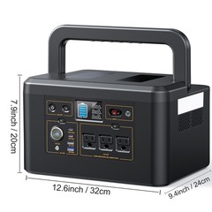Portable Power Station 650W 576Wh Battery Camping Battery Backup Solar Generator