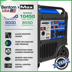 Xp11000Ih 11,000-Watt Dual Fuel Portable Digital Inverter Generator – Gas & Prop