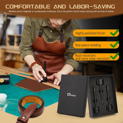 3 Sizes Leather Corner Punch, Half-Round Punch Set, Leather Belt End Punch Tool,