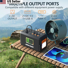 HOWEASY Portable Power Station,120W(240W Peak) Solar Generator,88Wh Orange