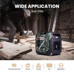 Portable Inverter Generator 5000W Running 5500W Peak Home Backup Outdoor RV