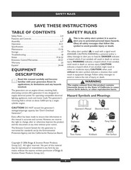 Briggs & Stratton 4000 Watt Portable Generator – Owners Manual & Instructions