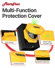 Marsflex 30 Amp Generator Inlet Box, Pre-Drilling NEMA L14-30P 30A, Yellow