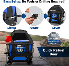 Weatherproof Vinyl Canopy for Inverter Generators – Fire & Wind Resistant