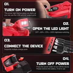 200W Power Inverter for Milwaukee M18 Battery, DC 18V For Milwaukee M18 Battery