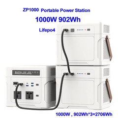 902Wh/1804Wh/2706Wh 1000W Portable Power Station with LiFePo4 Battery Parallel E
