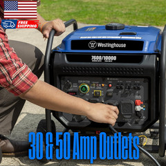 10000 Peak Watt Portable Open Frame Inverter Generator Remote Electric Start