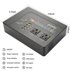 Powkey 146Wh 200W Portable Power Station Solar Generator with 40W Solar Panel