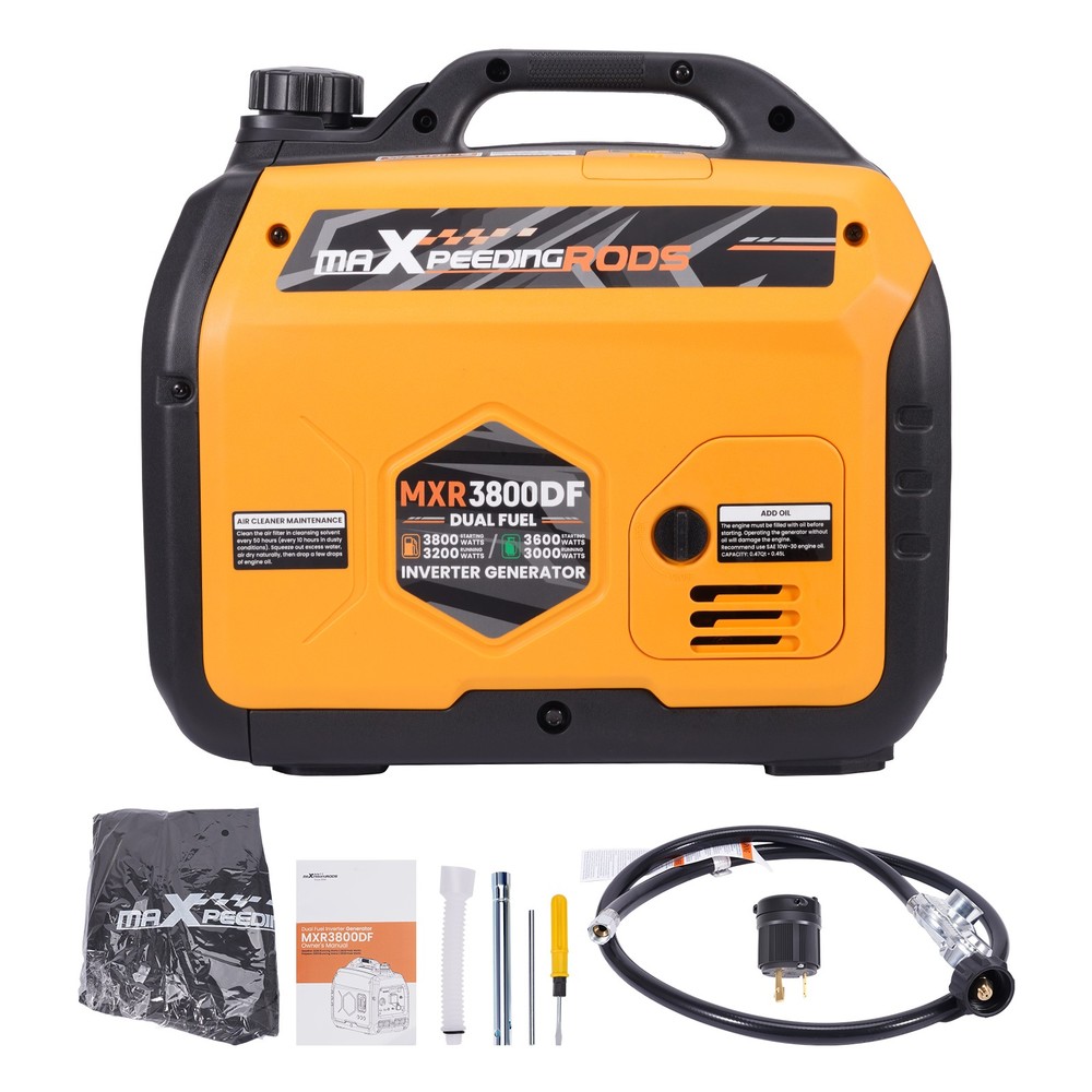 Lightweight Dual Fuel Inverter Generator 52lbs 3800W Peak for Extreme Weather