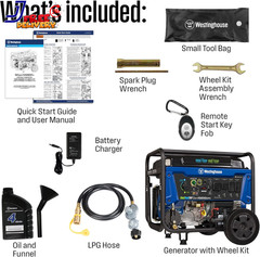 Westinghouse 13,500-W Portable Dual Fuel Gas Generator Remote Start CO Sensor