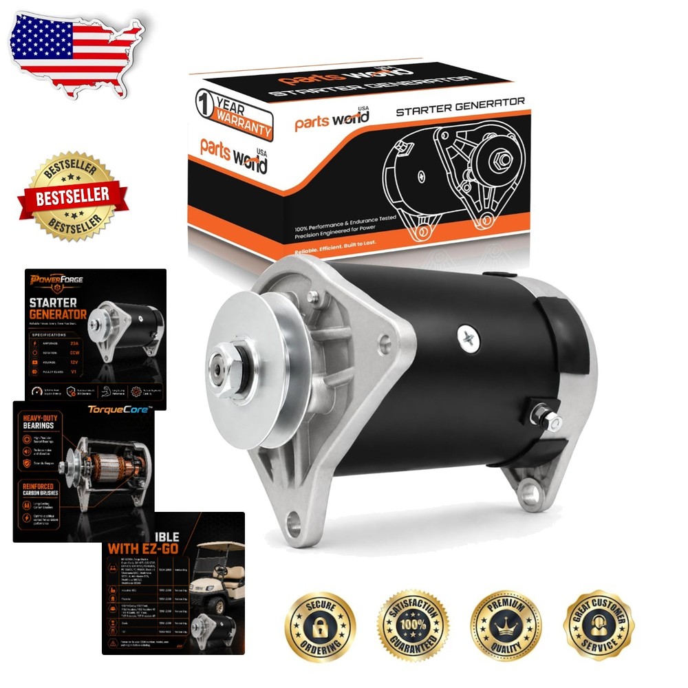 EZ GO Golf Cart Starter Generator 12V 23A Copper – Medalist TXT MG2 Smooth Pe…