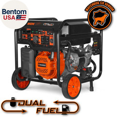 8000-Watt 120V/240V Dual Fuel Portable Generator, Electric Start, 340Cc, Transfe
