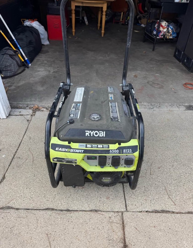 Ryobi 6500 Watt Generator 8125 Starting Watts Electric Start ONLY 87 Hours