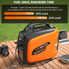 Portable Inverter Generator Quiet 2.5KW Generator Gas Powered Emergency Power