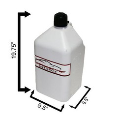 DISASTER WATER FUEL STORAGE 5 GALLON UTILITY FUEL DUMP JUG WITH FILL HOSE WHITE