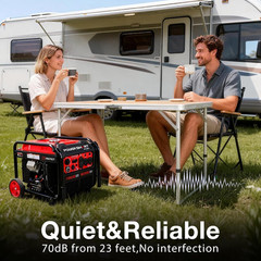 7000-Watt Open Frame Inverter Generator, 120V/240V Dual Voltage, Clean Power for