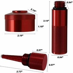 Generator Aluminum Extended Run Gas Cap w/ Brass Funnel Red For Honda EU2200i