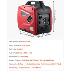 Uimoso 3000W Peak Watt Quiet Gas-Powered Inverter Generator
