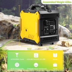 Super Quiet 2000W Inverter Generator, Ultra Light 40lbs, EPA Compliant Portable